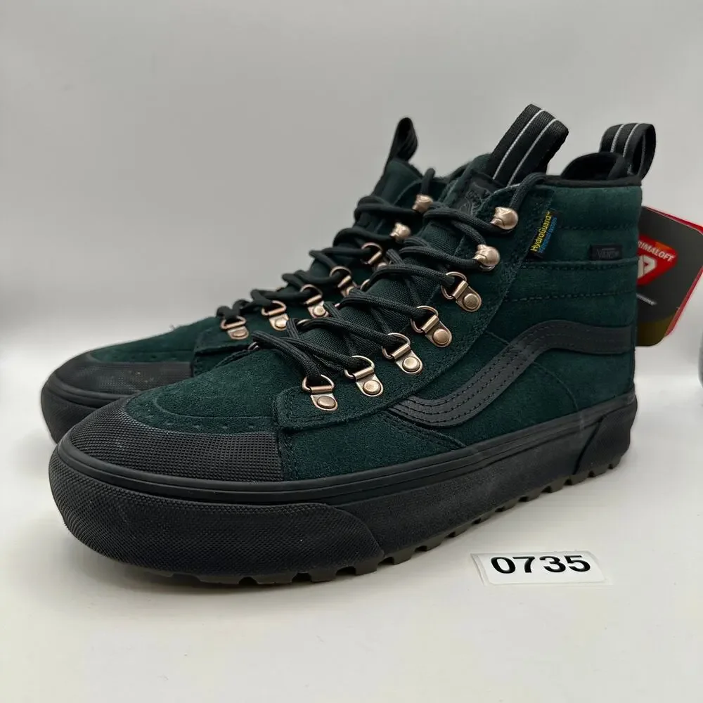 VANS MTE SK8-HI MEN'S 7.5 PINE GREEN SUEDE SNEAKER BOOT PRIMALOFT
